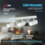 Светильник настенно-потолочный спот ЭРА OL35-3 WH MR16 GU10 IP20 белый хром
