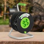 Удлинитель силовой ЭРА GREEN LINE KAT-3x1.5-20m Greenline на катушке пластик 4 розетки с заземлением 20м ПВС 3x1.5мм2