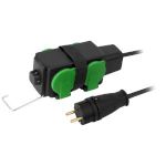 Удлинитель силовой ЭРА GREEN LINE UDL-KG-3x2,5m-10m-IP44 с крышками с заземлением 4 розетки 10м КГ 3x2.5мм2 IP44