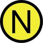 Знак "N" самоклеющийся 70шт.