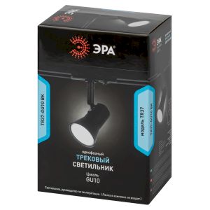 Трековый светильник однофазный ЭРА TR37-GU10 BK под лампу MR16 черный Трековый светильник однофазный ЭРА TR37-GU10 BK под лампу MR16 черный
