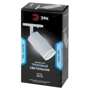 Трековый светильник однофазный ЭРА TR52 - GU10 WH под лампу GU10 матовый белый Трековый светильник однофазный ЭРА TR52 - GU10 WH под лампу GU10 матовый белый