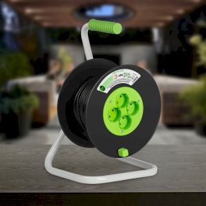 Удлинитель силовой ЭРА GREEN LINE KAT-2x1-20m Greenline на катушке пластик 4 розетки без заземления 20м ПВС 2x1мм2 Удлинитель силовой ЭРА GREEN LINE KAT-2x1-20m Greenline на катушке пластик 4 розетки без заземления 20м ПВС 2x1мм2
