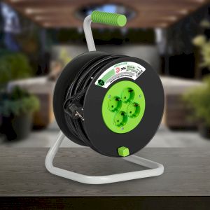 Удлинитель силовой ЭРА GREEN LINE KAT-3x1.5-30m Greenline на катушке пластик 4 розетки с заземлением 30м ПВС 3x1.5мм2 Удлинитель силовой ЭРА GREEN LINE KAT-3x1.5-30m Greenline на катушке пластик 4 розетки с заземлением 30м ПВС 3x1.5мм2