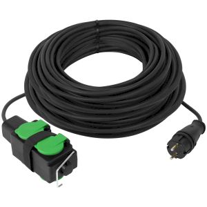 Удлинитель силовой ЭРА GREEN LINE UDL-KG-2x2,5m-30m-IP44 с крышками 4 розетки 30м КГ 2x2.5мм2 IP44