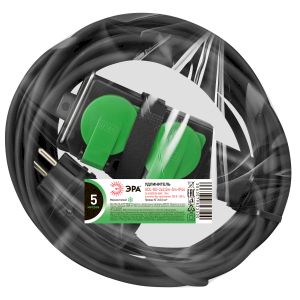 Удлинитель силовой ЭРА GREEN LINE UDL-KG-2x2,5m-5m-IP44 с крышками 4 розетки 5м КГ 2x2.5мм2 IP44