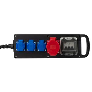 Удлинитель силовой ЭРА IND380-SF-4e-5x4-5m-IP44 380В на каучуковой колодке 4 розетки 1xCEE 5P/3xSCHUKO 5м КГ 5х4 32A
