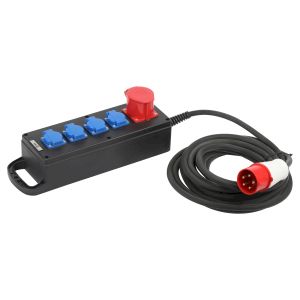 Удлинитель силовой ЭРА IND380-U-5e-5x2,5-10m-IP44 380В на каучуковой колодке 5 розеток 1xCEE 5P/4xSCHUKO 10м КГ 5x2,5