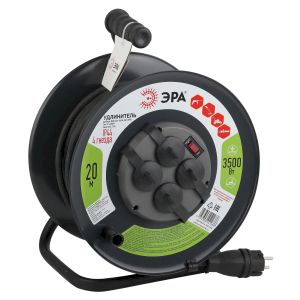 Удлинитель силовой ЭРА RMx-4es-3x2.5-20m-IP44(KG) на металлическая катушке с заземлением 4 розетки КГ 3x2,5м2 20 м 16А Удлинитель силовой ЭРА RMx-4es-3x2.5-20m-IP44(KG) на металлическая катушке с заземлением 4 розетки КГ 3x2,5м2 20 м 16А