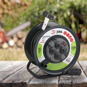 Удлинитель силовой ЭРА RMx-4es-3x2.5-30m-IP44(KG) на металлической катушке c заземлением 4 розетки 30м КГ 3х2.5мм2 Удлинитель силовой ЭРА RMx-4es-3x2.5-30m-IP44(KG) на металлической катушке c заземлением 4 розетки 30м КГ 3х2.5мм2