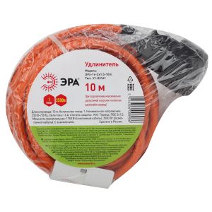 Удлинитель силовой ЭРА UPx-1e-3x1.5-10m в бухте c заземлением 1 розетка 10м ПВС 3х1.5мм2