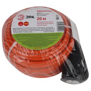 Удлинитель силовой ЭРА UPx-1e-3x1.5-20m в бухте c заземлением 1 розетка 20м ПВС 3х1.5мм2