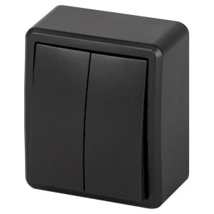 Выключатель ЭРА Эксперт 11-1204-05 двойной IP20 10АХ-250В ОУ антрацит Выключатель ЭРА Эксперт 11-1204-05 двойной IP20 10АХ-250В ОУ антрацит
