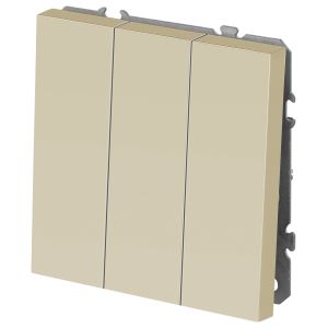 Выключатель ЭРА Galaxy 15-1107-04 тройной 10АХ-250В IP20 шампань