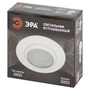 Встраиваемый светильник под лампу GX53 ЭРА KL111 WH белый матовый